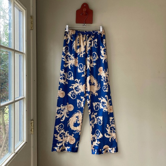 Versace Inspired Blue & Gold Pants S - Picture 2 of 7